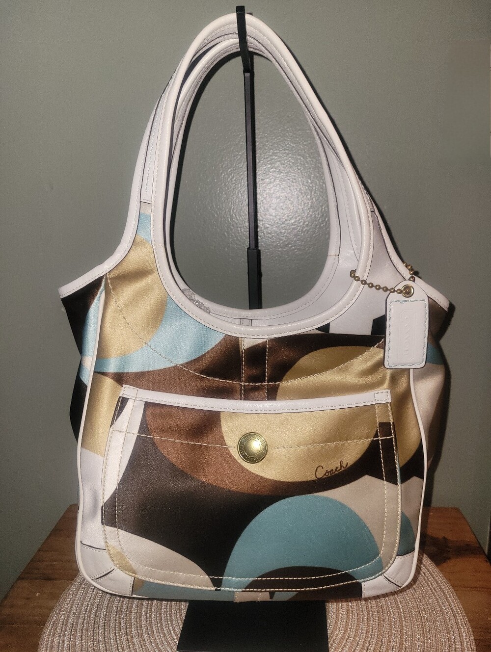 Coach Ergo Multi Color Signature Scarf Print Shoulder Tote Y2K 2006
